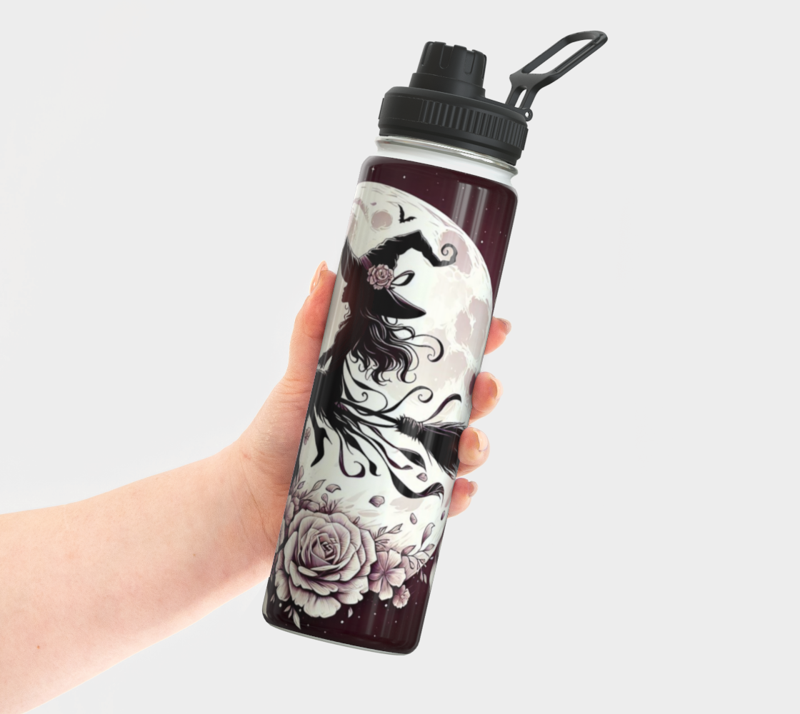 Flower Moon Witch Water Bottle