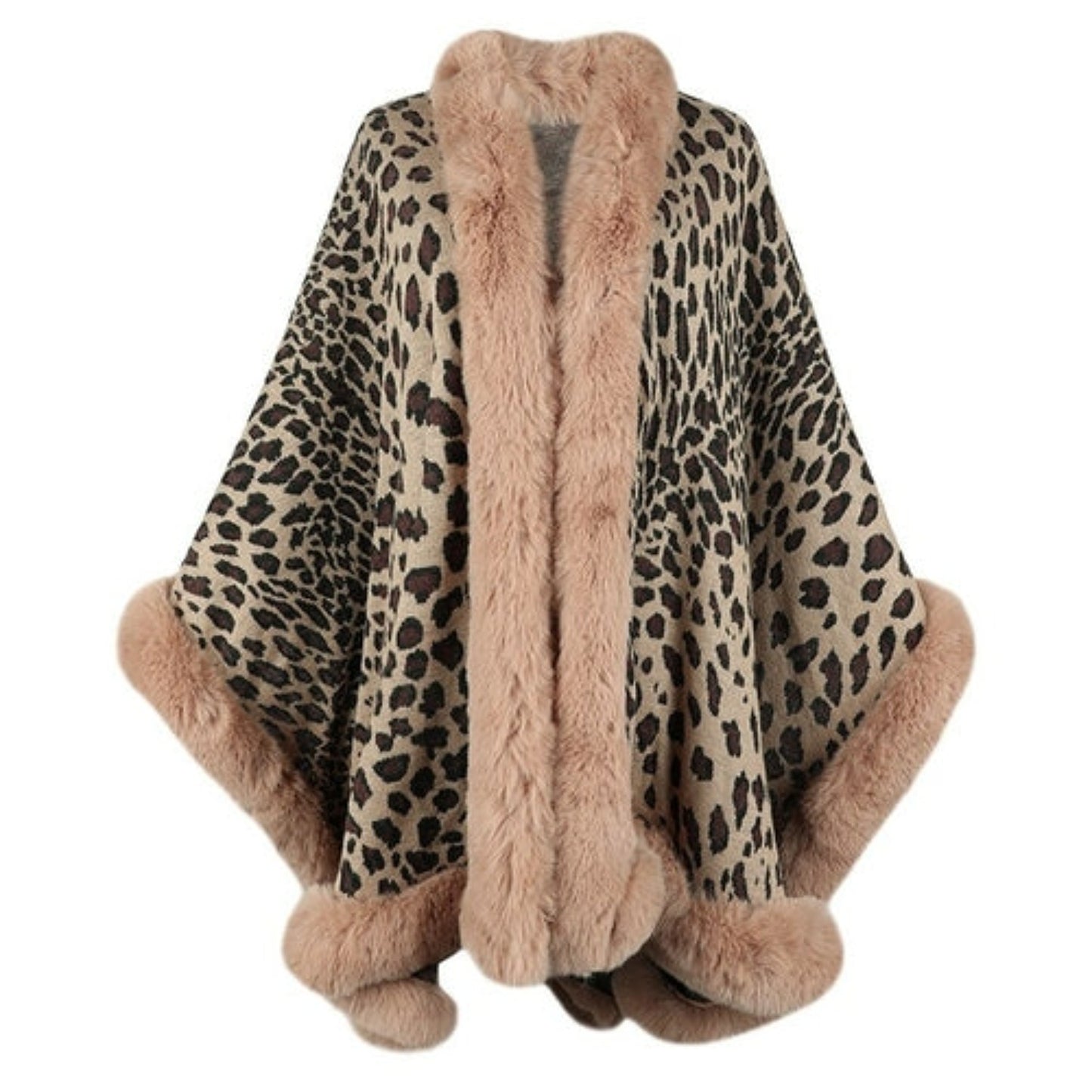 Thick Warm Fur Collar Cape