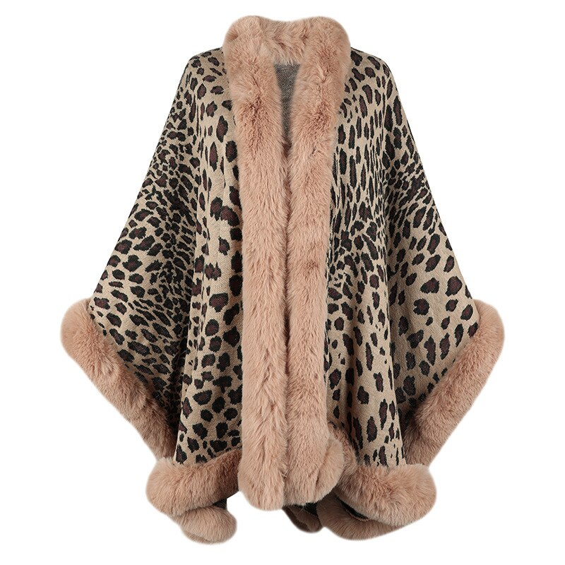 Thick Warm Fur Collar Cape