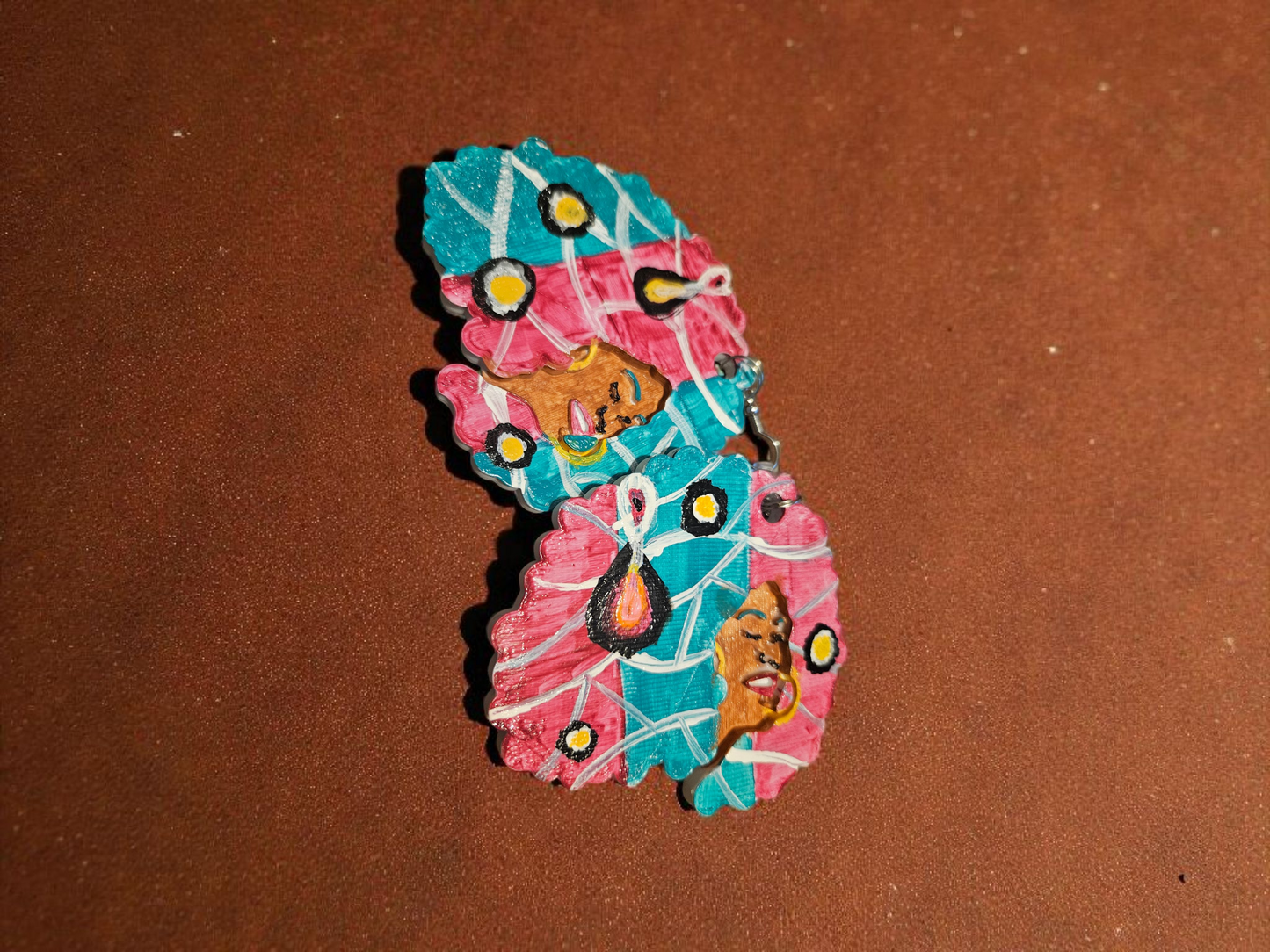Afro Lady 3D printed Earrings