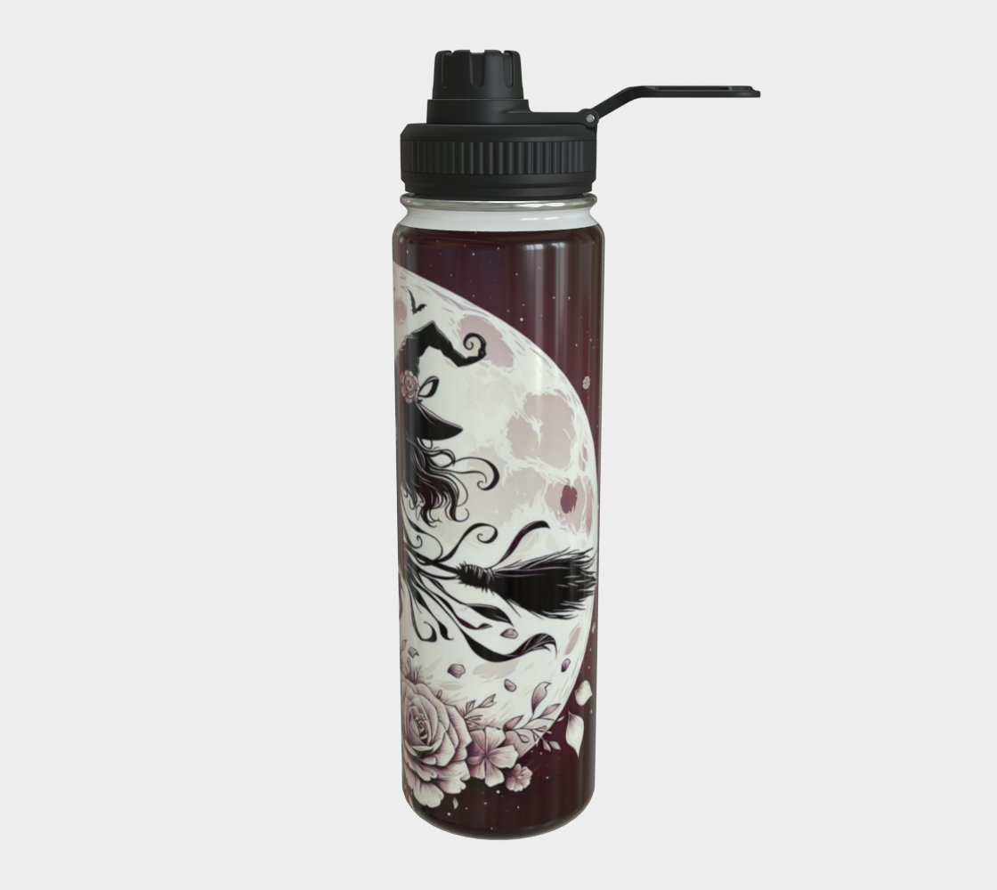 Flower Moon Witch Water Bottle