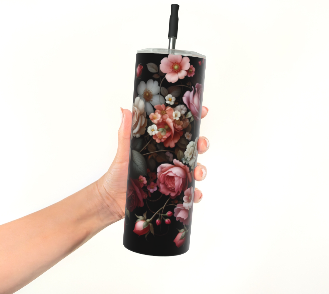 Rose over Black Tumbler