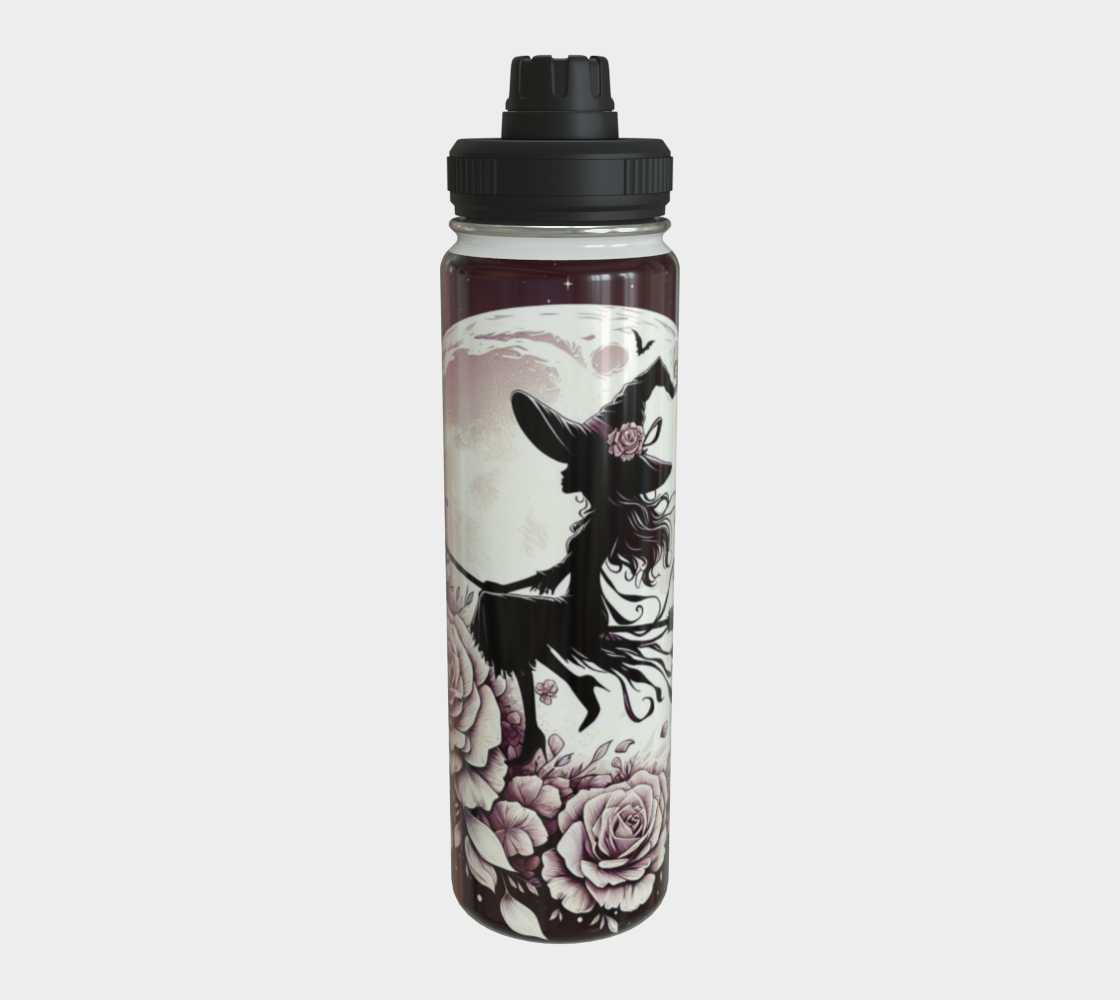 Flower Moon Witch Water Bottle