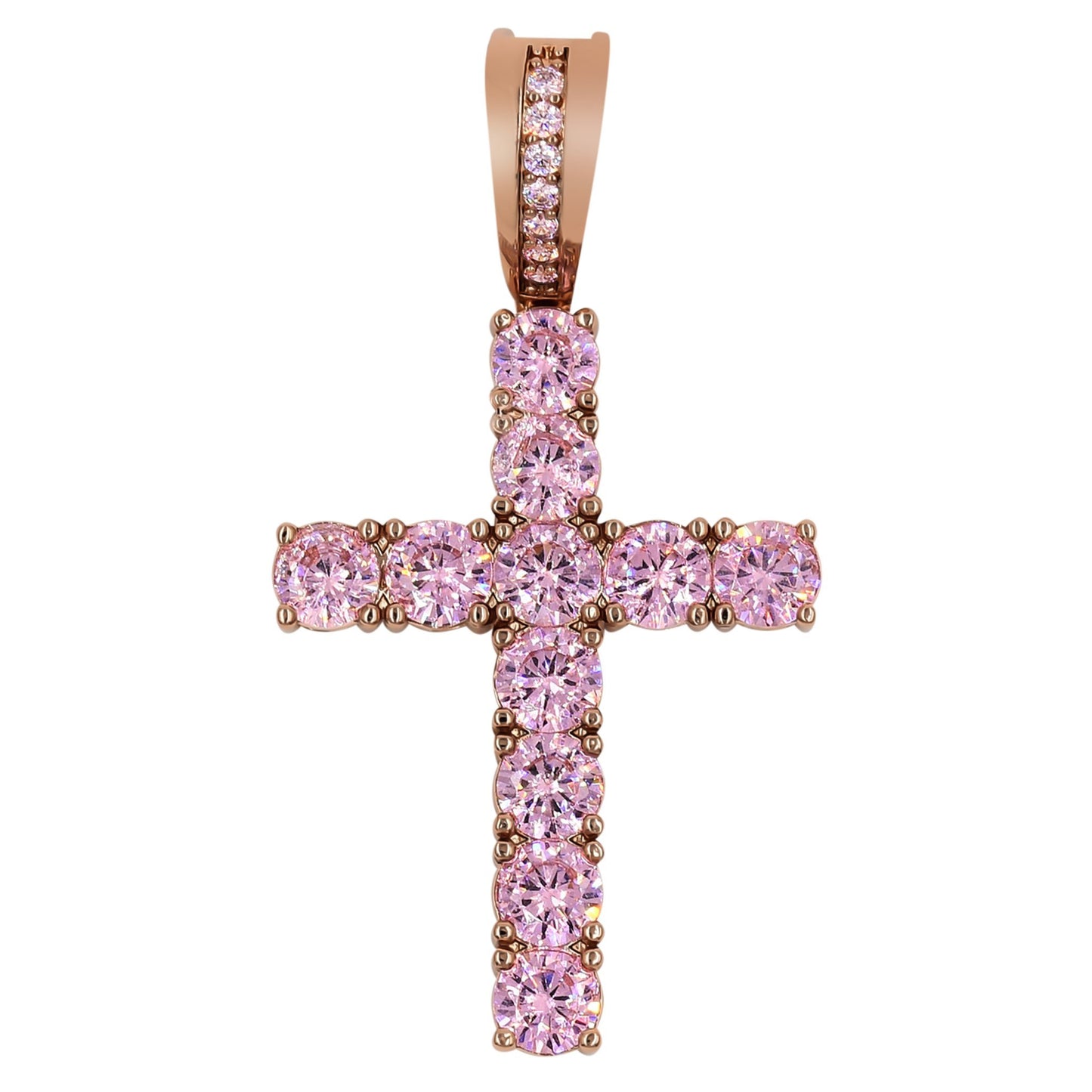 Pink Stone Cross Pendant
