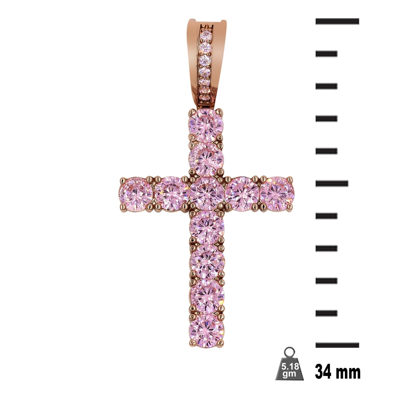 Pink Stone Cross Pendant