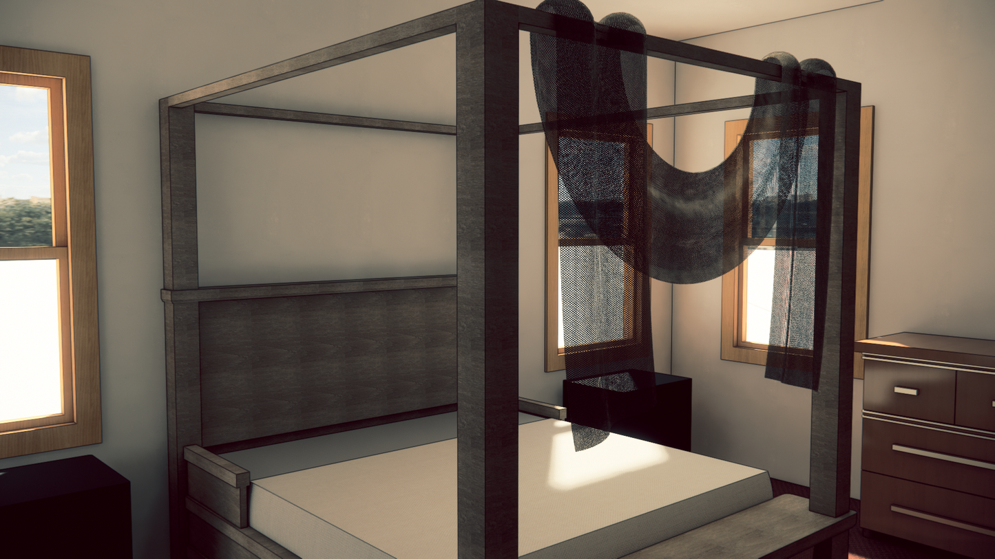 Farmhouse Canopy Bed - Revit Family File