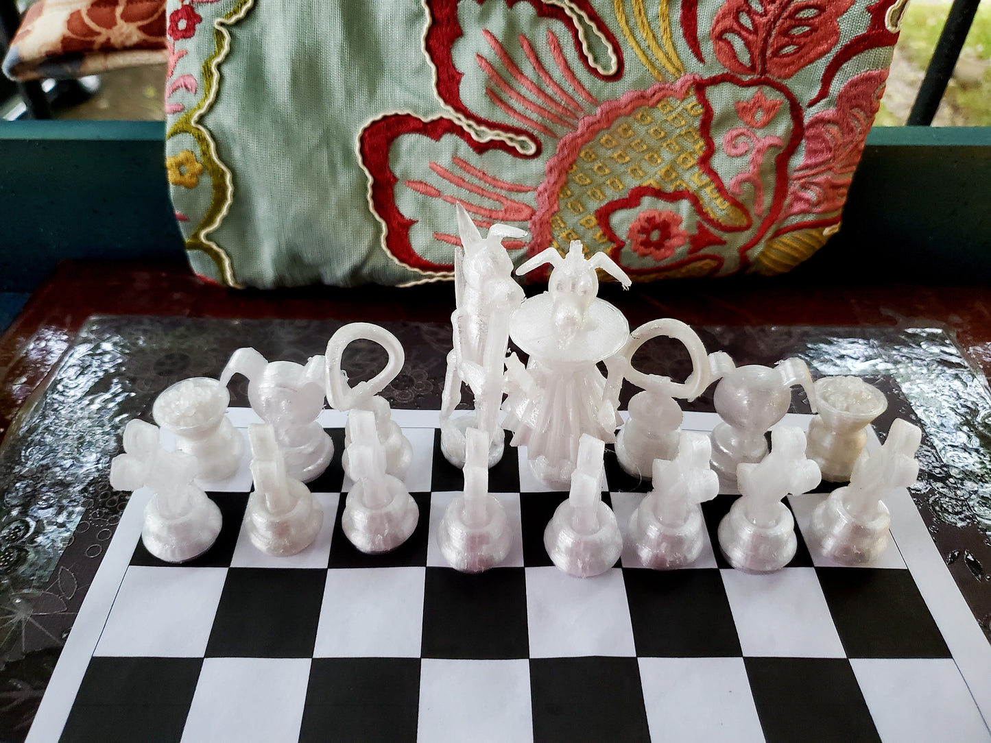 Magnetic 3D Printed Recycled Material Chess Board -Dog Themed