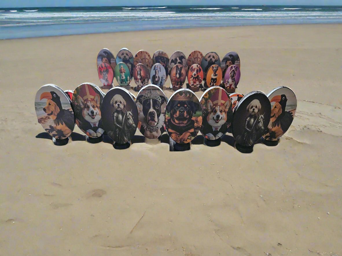 Themed 3D Printed Chess Sets - Dog, Cat, or Children Designs