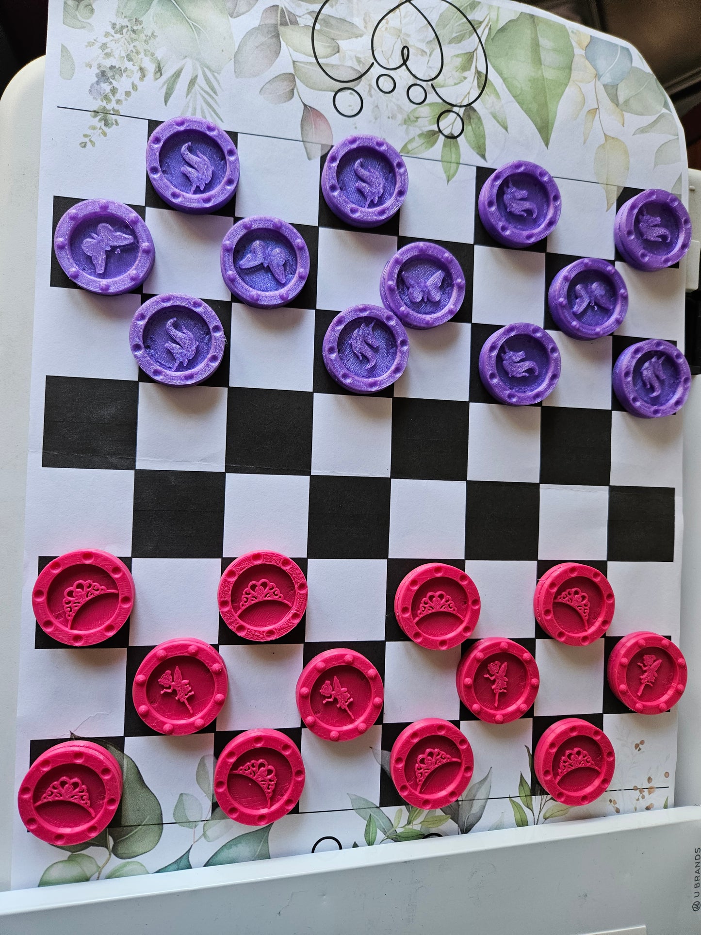 Fantasy themed checker set