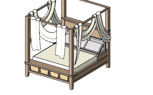 Farmhouse Canopy Bed - Revit Family File