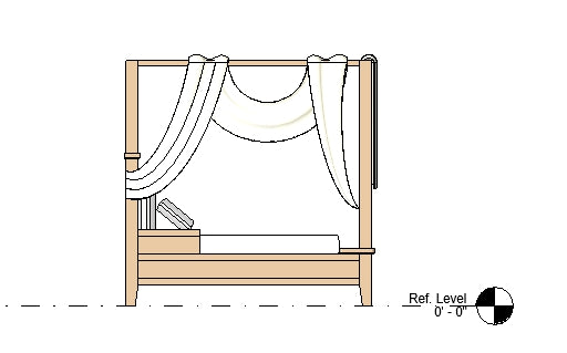 Farmhouse Canopy Bed - Revit Family File