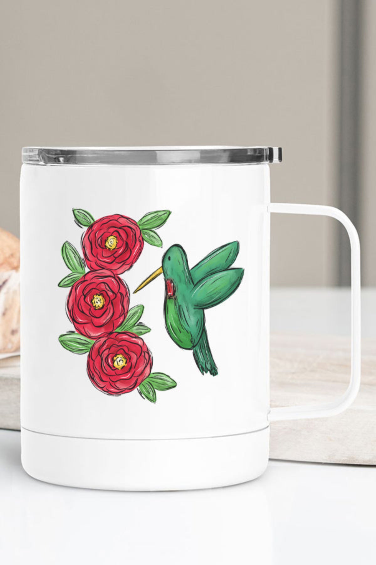 Hummingbird Flower Stainless Steel Travel Cup