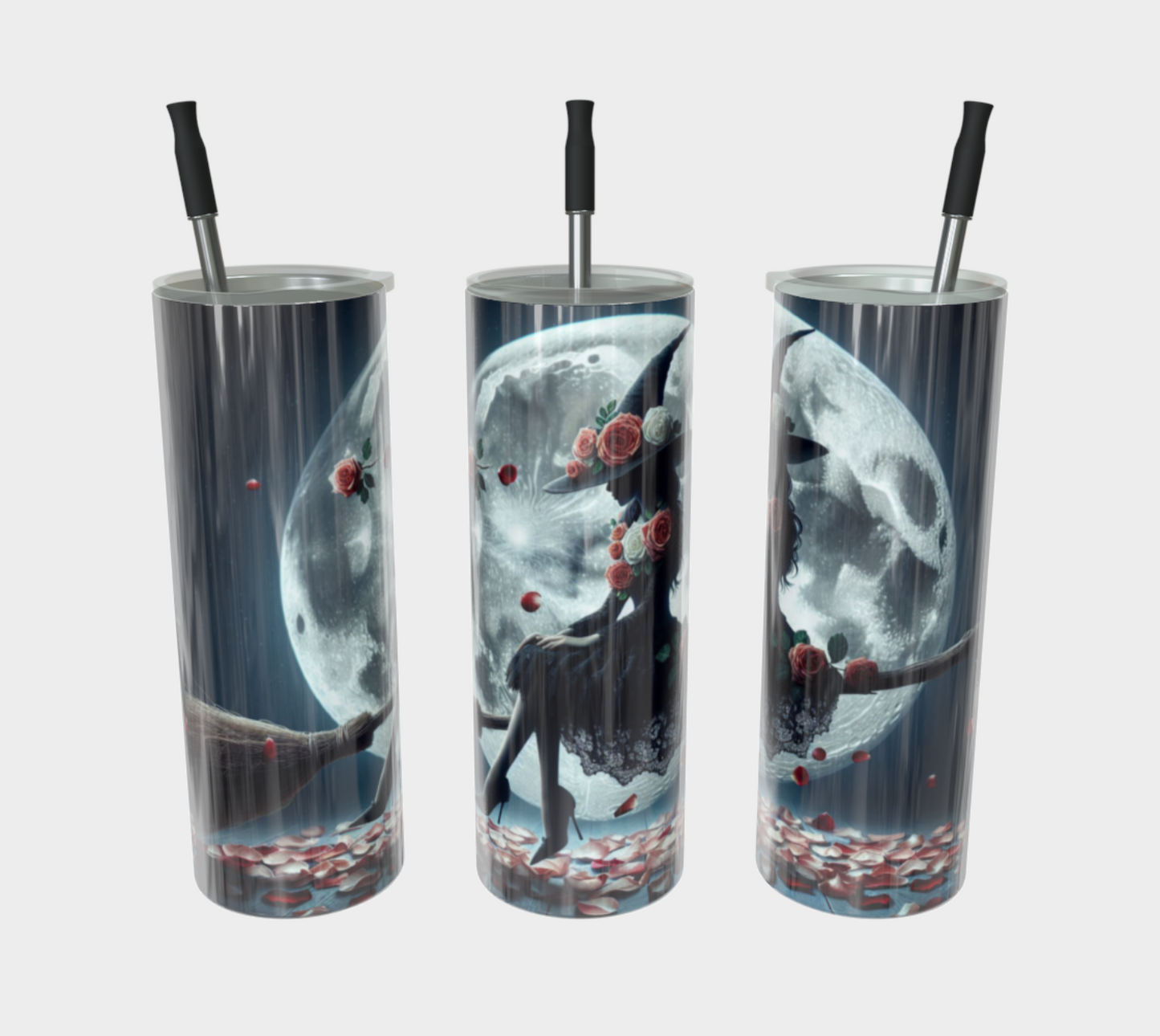 Rose Witch over Moon Tumbler