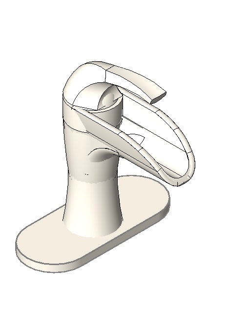Rounded Bathroom Faucet – High-Quality Revit 2024 Family File