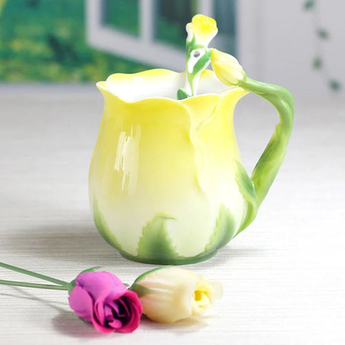 3D Shaped Rose Coffee Mug
