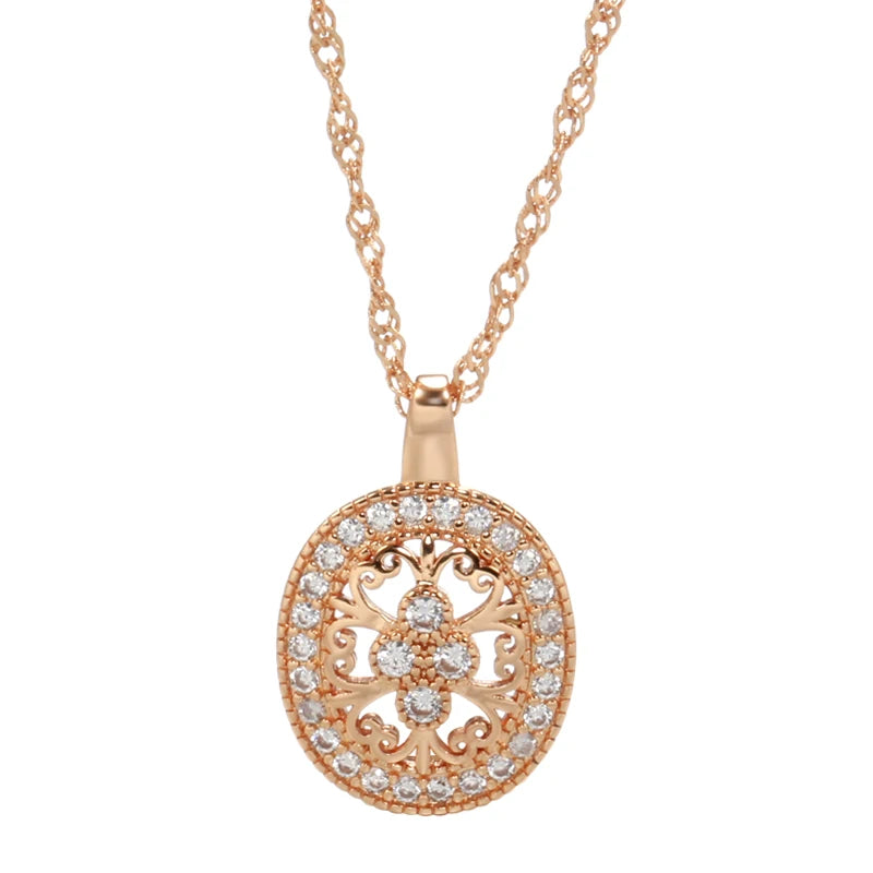 Ethnic Pattern Hollow Pendant and Necklace