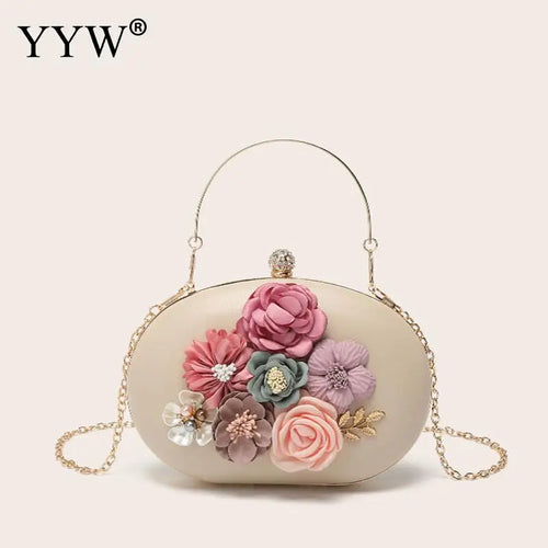 YYW Evening Clutch Handbag PU Leather Bags Floral Pattern