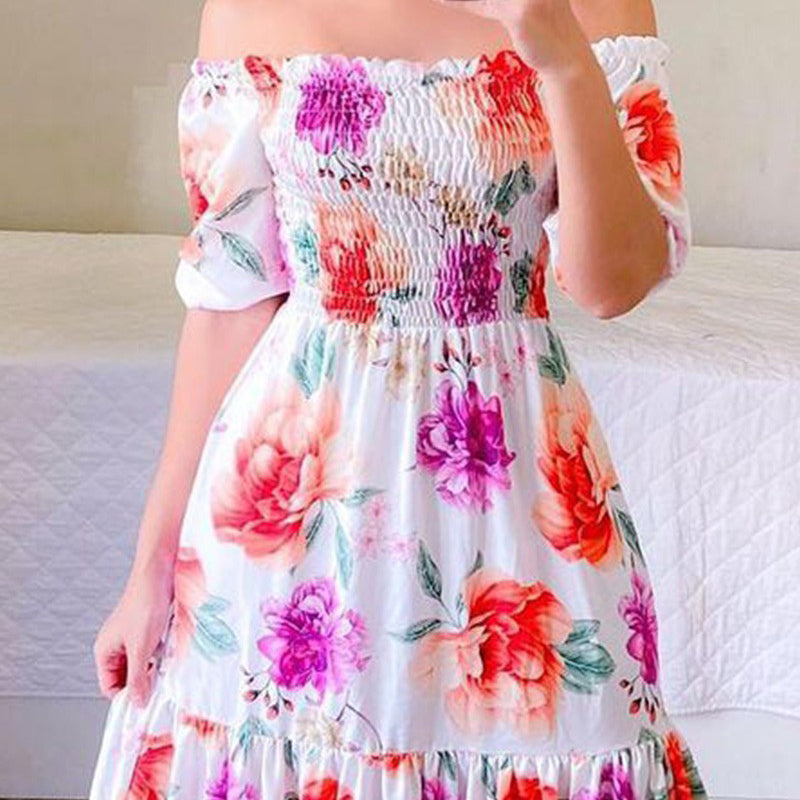 Butterfly Rainbow Floral Print Dress
