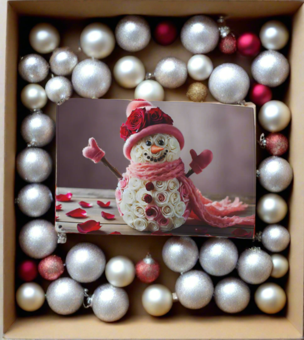 Floral Snowman Tea Towel