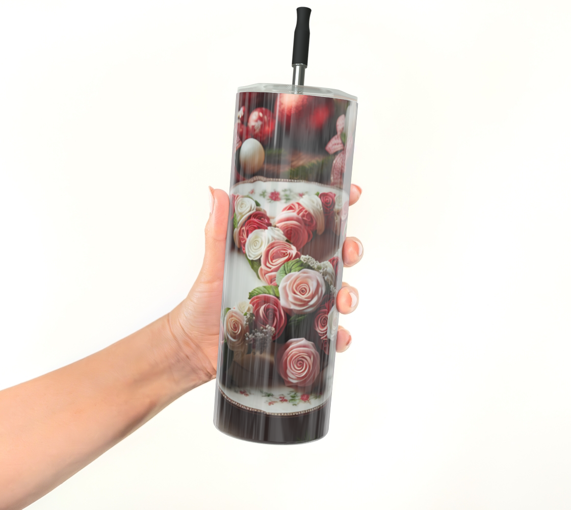 Candy Cane Rose Tumbler