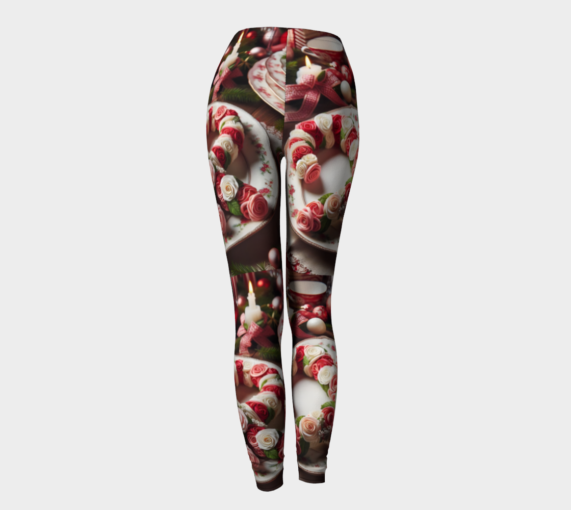 Candy Cane Rose Leggings