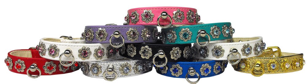 Starlite Crystal Flower Pet Collar