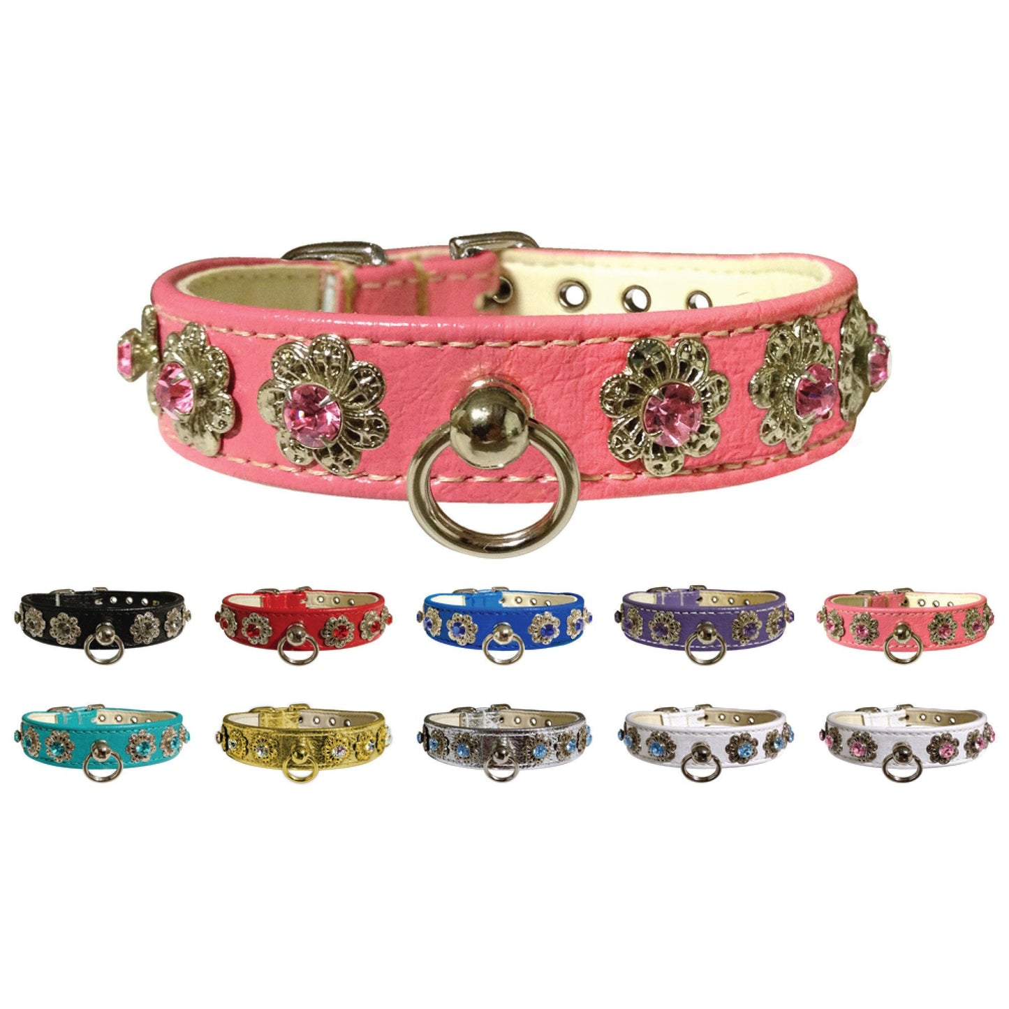 Starlite Crystal Flower Pet Collar