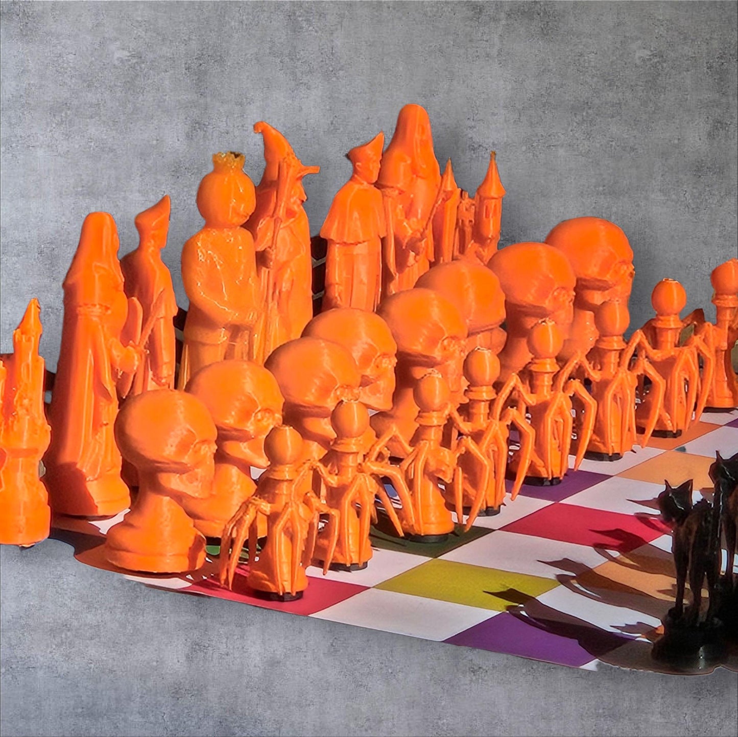 Halloween Themed 3D Printed Chess Set - Magnetic