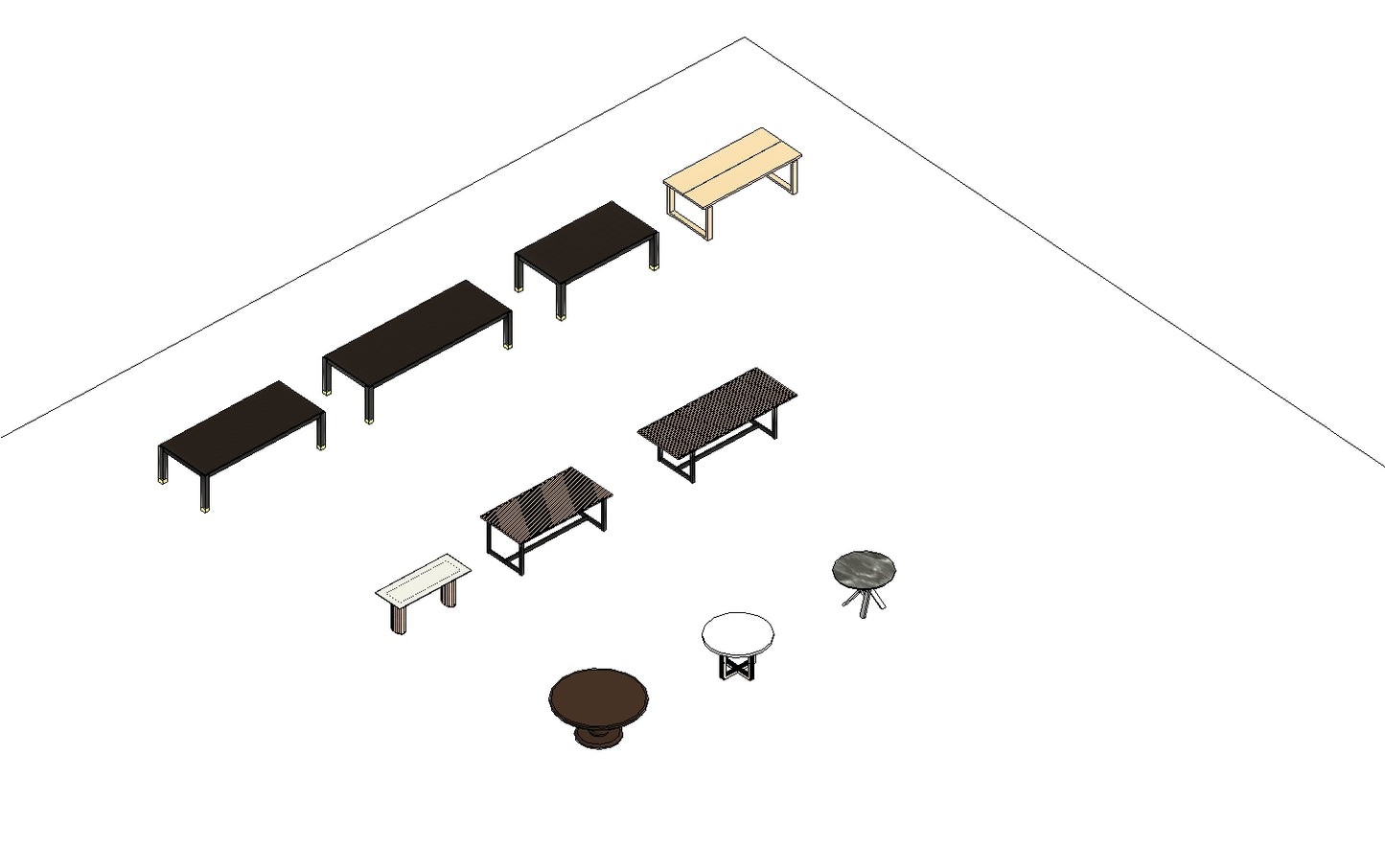 Revit Family Pack - Dining Table Collection