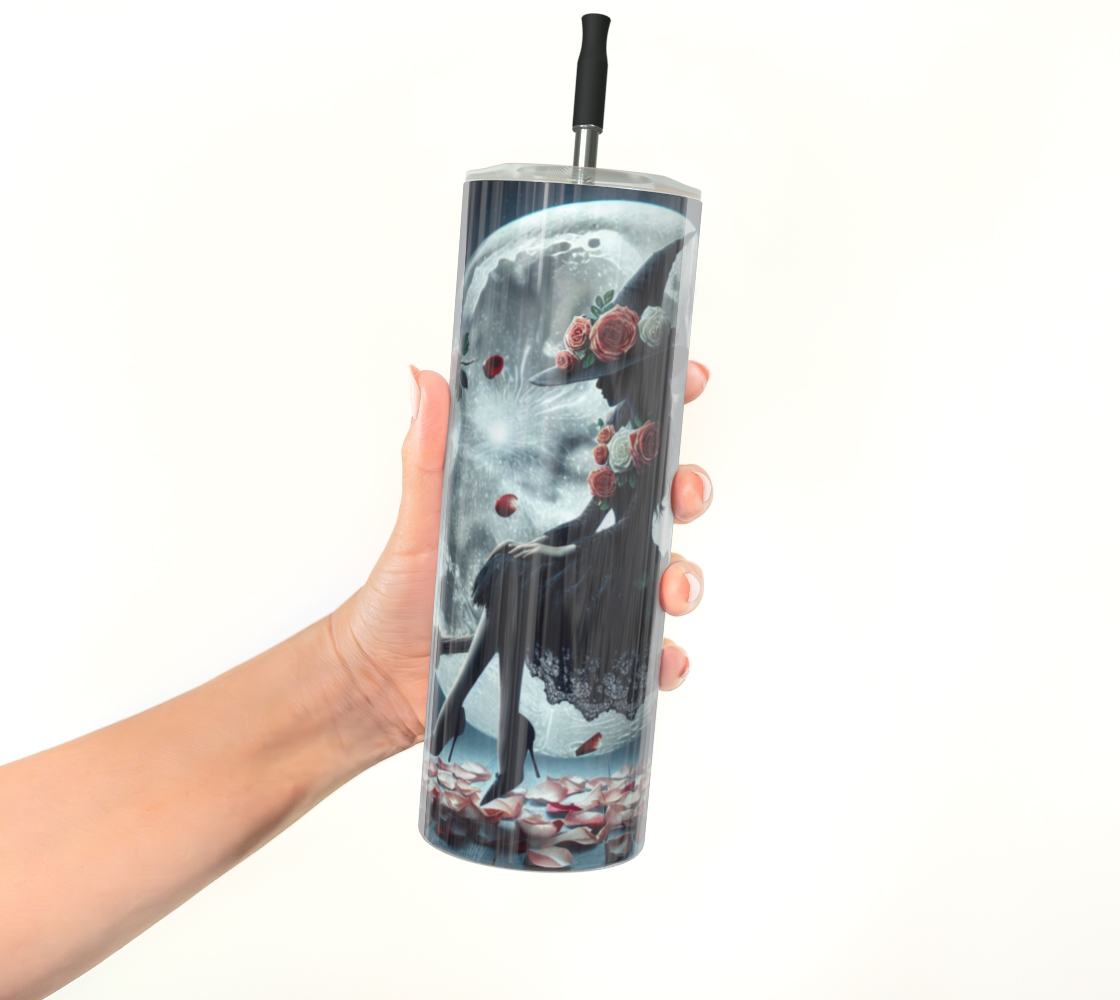 Rose Witch over Moon Tumbler