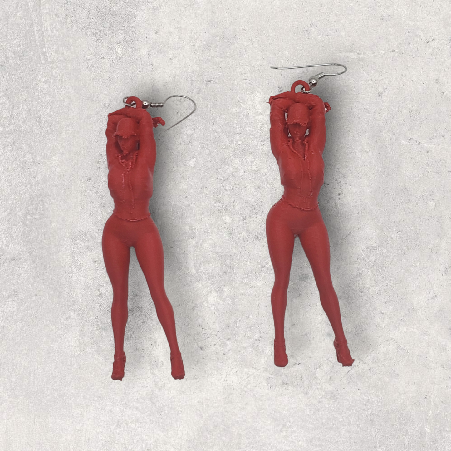 Sassy Baseball Lady 3D printed earrings