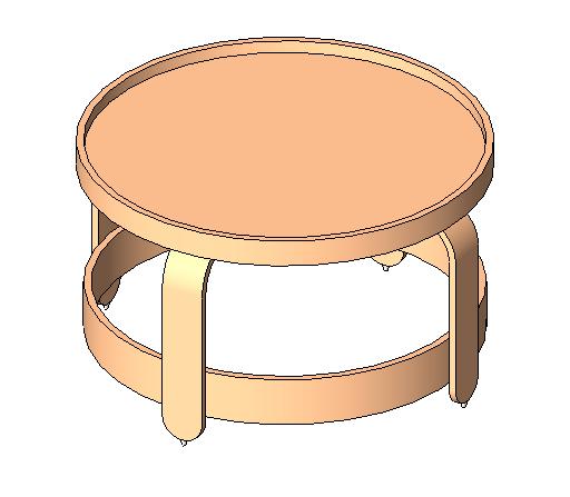 2 Tier Round Coffee Table - Revit Family File