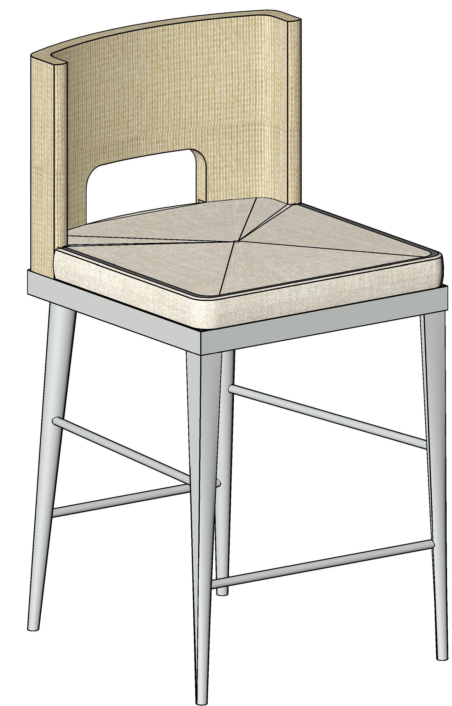 Straw Counter Stool - Revit Family File