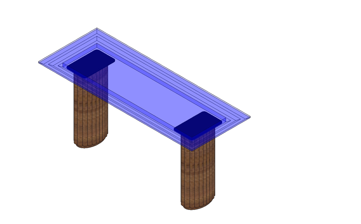 Corrugated Leg Table - Revit Family File