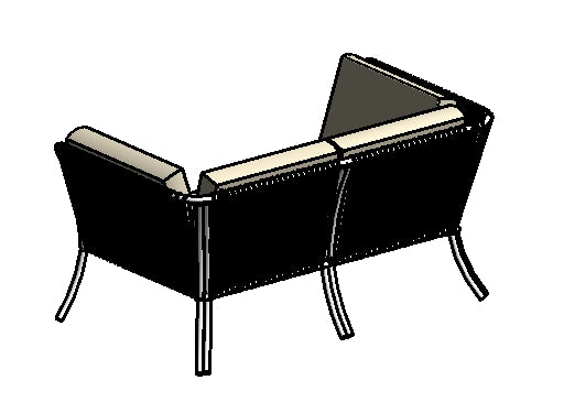 Deep Back Loveseat - Revit Family File