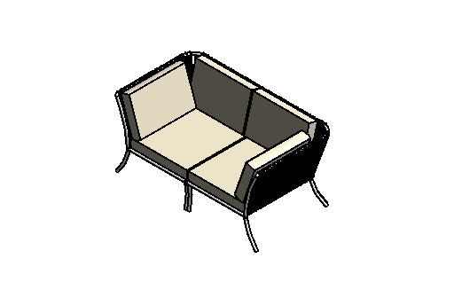 Deep Back Loveseat - Revit Family File