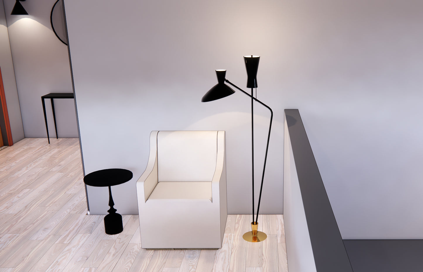 Dual Function Floor Lamp - Revit Family File