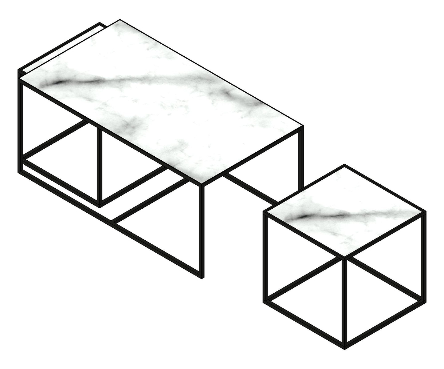 Marble Topped Nesting Table - Revit Family File