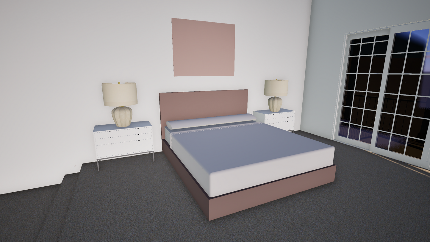 High Headboard Bed - Revit Family File