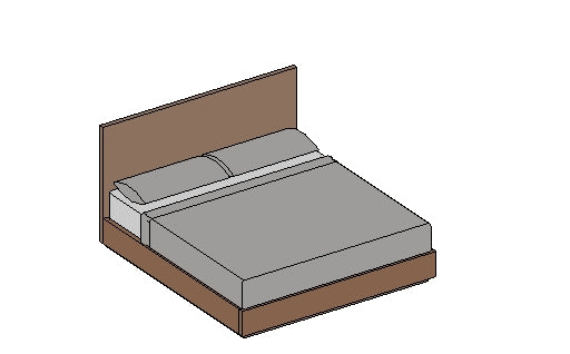 High Headboard Bed - Revit Family File