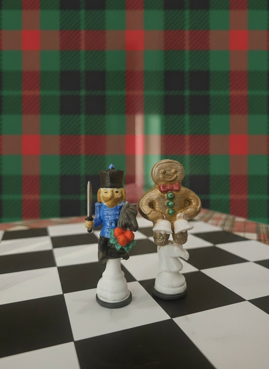 Christmas Themed 3D Printed Chess Set - Magnetic
