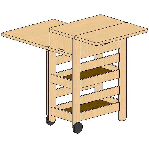 Kitchen Rolling Cart - Revit Family File