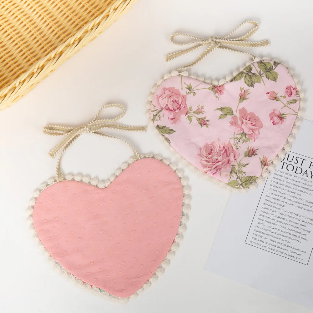 Rose Heart  Baby Bibs Bandanas Gift Double Side Saliva Towel Cotton