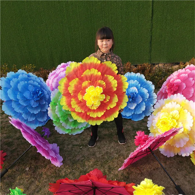 Retro Chinese Peony Flower Umbrella
