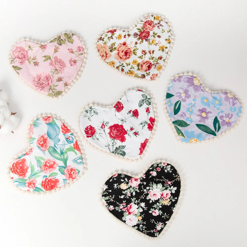 Rose Heart  Baby Bibs Bandanas Gift Double Side Saliva Towel Cotton