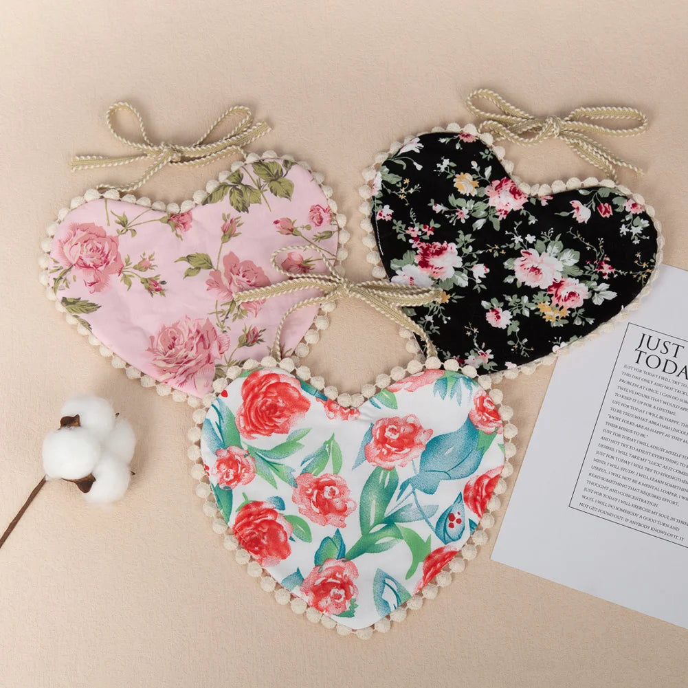 Rose Heart  Baby Bibs Bandanas Gift Double Side Saliva Towel Cotton
