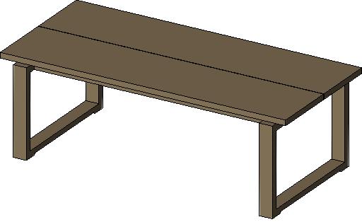 Split Top Table - Revit Family File