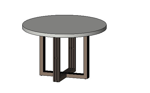 Square Base Dining Table - Revit Family File