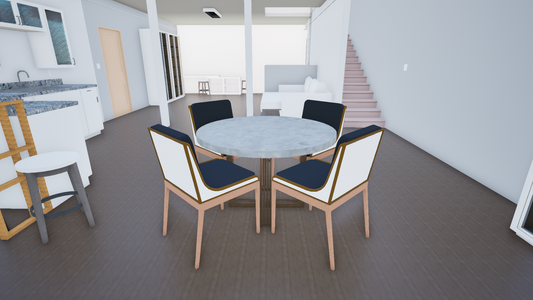 Square Base Dining Table - Revit Family File