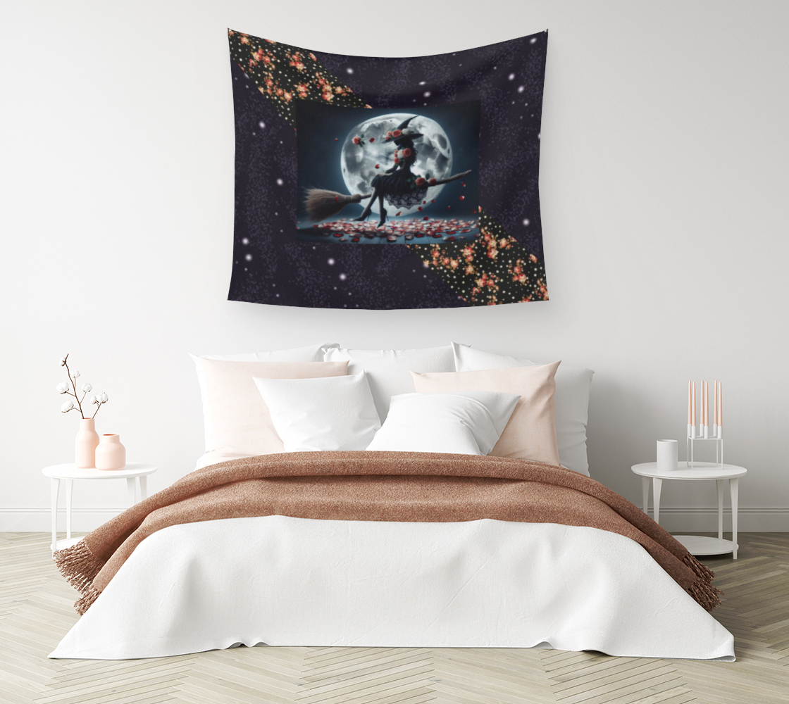 Rose Riding Witch Tapestry